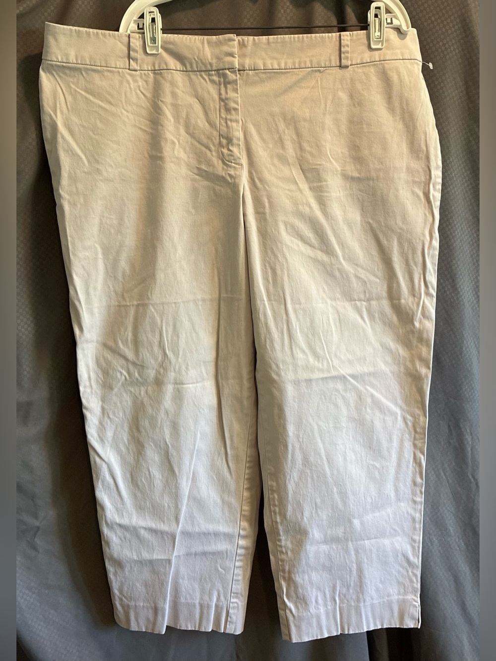 Talbots Women’s Khaki Signature Style Flat Front Cropped Plus Size Pant; Size 18